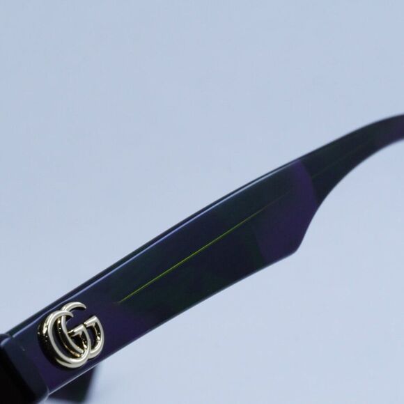 🕶️ New Gucci GG1476OK 003 Eyeglasses - Black/Purple And Green Havana Frame - Picture 5 of 9